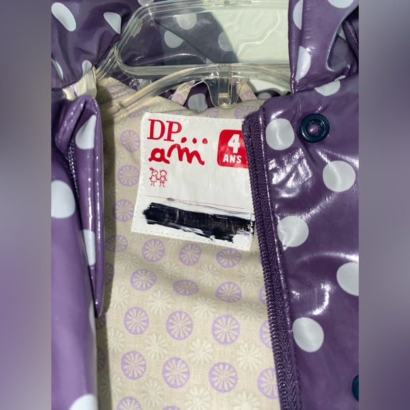 Du Pareil Au Meme Toddler Polka Purple Raincoat Size 4 - Picture 5 of 9